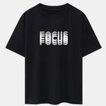 Focus Slogan Print Drop Shoulder Oversize T-Shirt