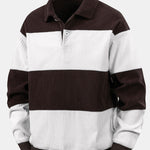 Contrast Corduroy Polo Sweatshirt