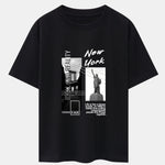 New York City Scenery Print Drop Shoulder Oversize T-Shirt