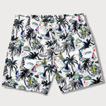 Palm Tree Sailboat Print Swim Shorts