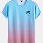 Regular Fit Palm Tree Gradient Print T-Shirt