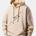 Jet Fighter Print Relax Fit Hoodie