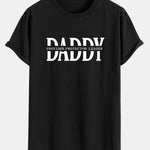 Daddy Print Cotton Arc Hem T-Shirt