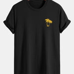 Regular Fit Palm Tree Print Cotton T-Shirt