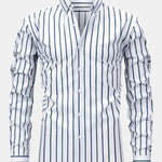 Long Sleeve Stripe Button Up Shirt & Slim Fit Tapered Trousers