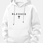 Blessed Print Drawstring Hoodie