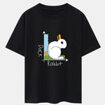 Rabbit Or Duck Optical Illusion Print Drop Shoulder Oversize T-Shirt