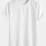 Diamond Jacquard Arc Hem T-Shirt