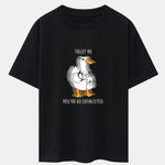 Funny Doctor Goose Print Drop Shoulder Oversize T-Shirt