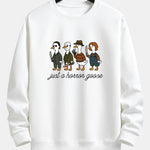 Halloween Horror Goose Print Relax Fit Sweatshirt