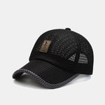 Solid Color Patch Hollow Mesh Nylon Baseball Cap