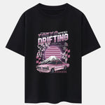 Tokyo Speed Car Print Drop Shoulder Oversize T-Shirt