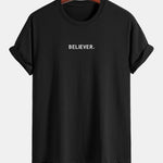 Regular Fit Believer Print Cotton T-Shirt