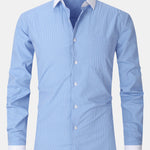 Stripe Contrast Collar Dress Shirt