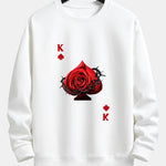 Heart Rose K Print Relax Fit Sweatshirt