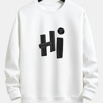 Hi Slogan Lines Print Relax Fit Sweatshirt