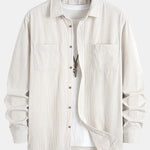 Long Sleeve Corduroy Pocket Button Up Shirt