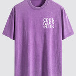 Cool Dads Club Print Washed Distressed Drop Shoulder T-Shirt