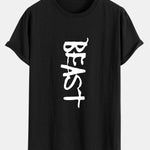 Beast Print Cotton Arc Hem T-Shirt