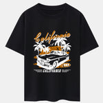 California Car Print Drop Shoulder Oversize T-Shirt