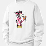 Vacation Pink Panther Print Relax Fit Sweatshirt