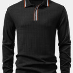 Long Sleeve Twist Jacquard Polo Shirt