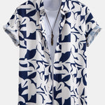 Color Block Print Button Up Shirt & Swim Shorts