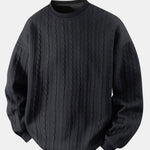 Relax Fit Twist Jacquard Crew Neck Sweatshirt & Twisted Jacquard Straight Leg Pants