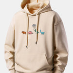 Cartoon Dinosaur Print Relax Fit Hoodie