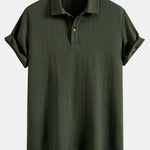 Textured Jacquard Knit Polo Shirt
