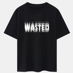 Wasted Print Drop Shoulder Oversize T-Shirt