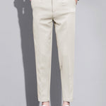 Slim Fit Tapered Cropped Trousers