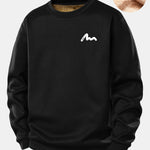 Men Print Teddy Fleece Lined Sweatshirt