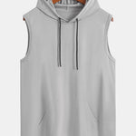 Athletic Mesh Kangaroo Pocket Hooded Tank