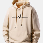 Heartbeat Print Relax Fit Hoodie