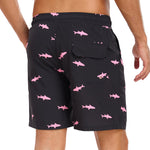 2 In 1 Pink Shark Print Swim Shorts
