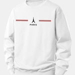 Paris Stripe Print Relax Fit Sweatshirt