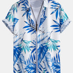 Tropical Leaves Print Button Up Shirt