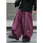 Japanese Embroidered Oversized Corduroy Pants