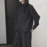 Stand-up Collar Loose Solid Color Shirt