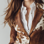 Manuela - Blazer con Estampado Animal Vintage
