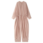Women's Casual Tencel Wide-Leg Elastic Waist Jumpsuit