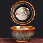 Buddha Stones 12 Chinese Zodiac Pattern Ceramic Teacup Kung Fu Jian Chinese Zhan Tea Cup 73ml