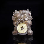Buddha Stones Handmade Cute PiXiu Gold Coin Crystal Fengshui Energy Wealth Fortune Home Decoration
