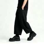 Tencel Paneled Drapey Wide-Leg Pants