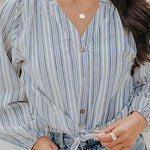 Zeagoo Long Sleeve V-Neck Stripes Casual Blouses Button Down Shirt Tops