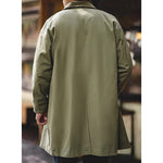 Army Green Lapel Hunting Mid-length Trench Coat