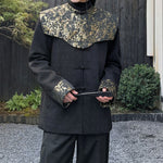 Cloud Shoulder Stand Collar Disc Button Jacket