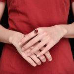925 Sterling Silver Red Corundum Courage Ring (Extra 30% Off | USE CODE: FS30)