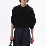 Stacked Collar Loose Solid Color T-shirt